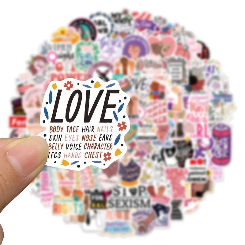 10/50/100pcs Feminism Inspirational Words Stickers Love Quotes Graffiti for Guitar Laptop Phone Fridge Scrapbook Luggage