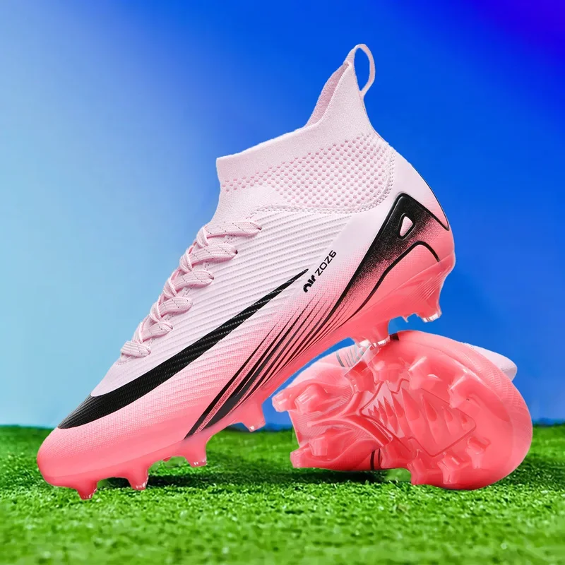 New Men Futsal Indoor Training Kids Football Boots Cleats Soccer Shoes Sport Match TF/FG Grass Ankle Hot-selling High-quality