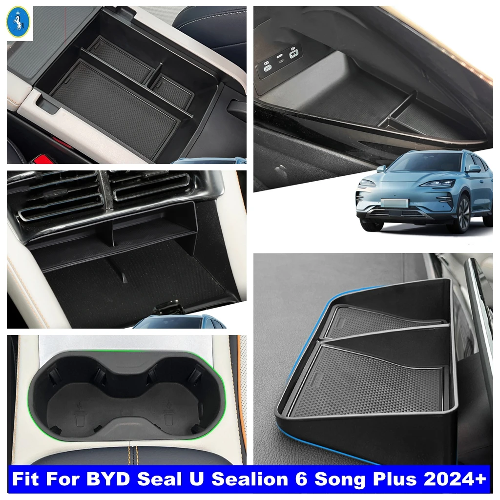 

Center Console Armrest Storage Organizer Box Cup Holder Car Interior Accessories For BYD Seal U Sealion 6 Song Plus 2024 2025