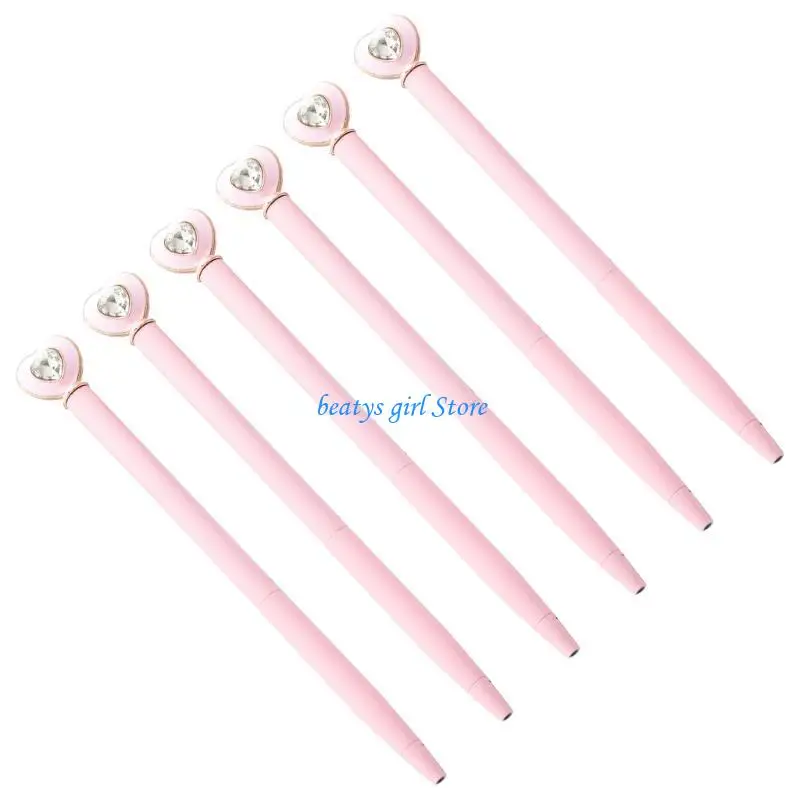 

C7AB 6x/Set Smooth Writing Pen Ballpoint Pen Love Heart Ballpoint Pen for School