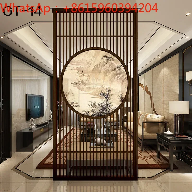 Custom-made new Chinese-style screen partition living room solid wood grille modern simple office entrance blocking porch