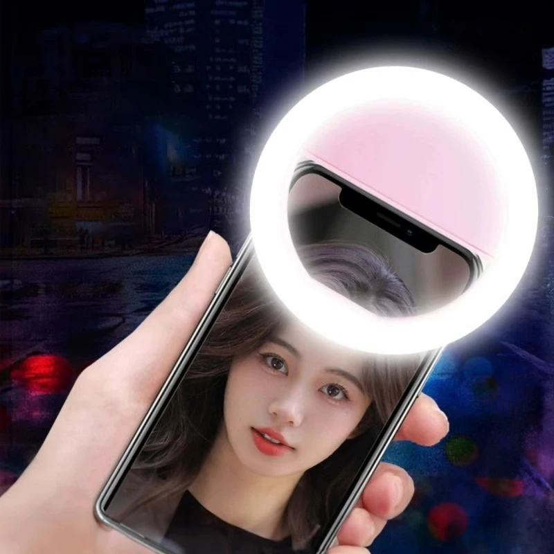 Universal Mini Selfie Ring Light Portable Clip-on Selfie Fill Light AAA Battery Operated 3 Modes LED Fill Light For Mobile Phone