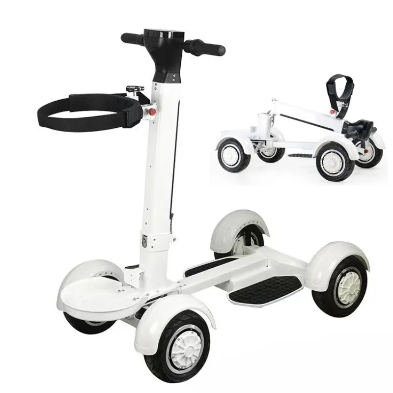 White Four-wheeled Electric Golf Scooter Suitable for Both Men and Women Ideal for Getting Around Golf Courses