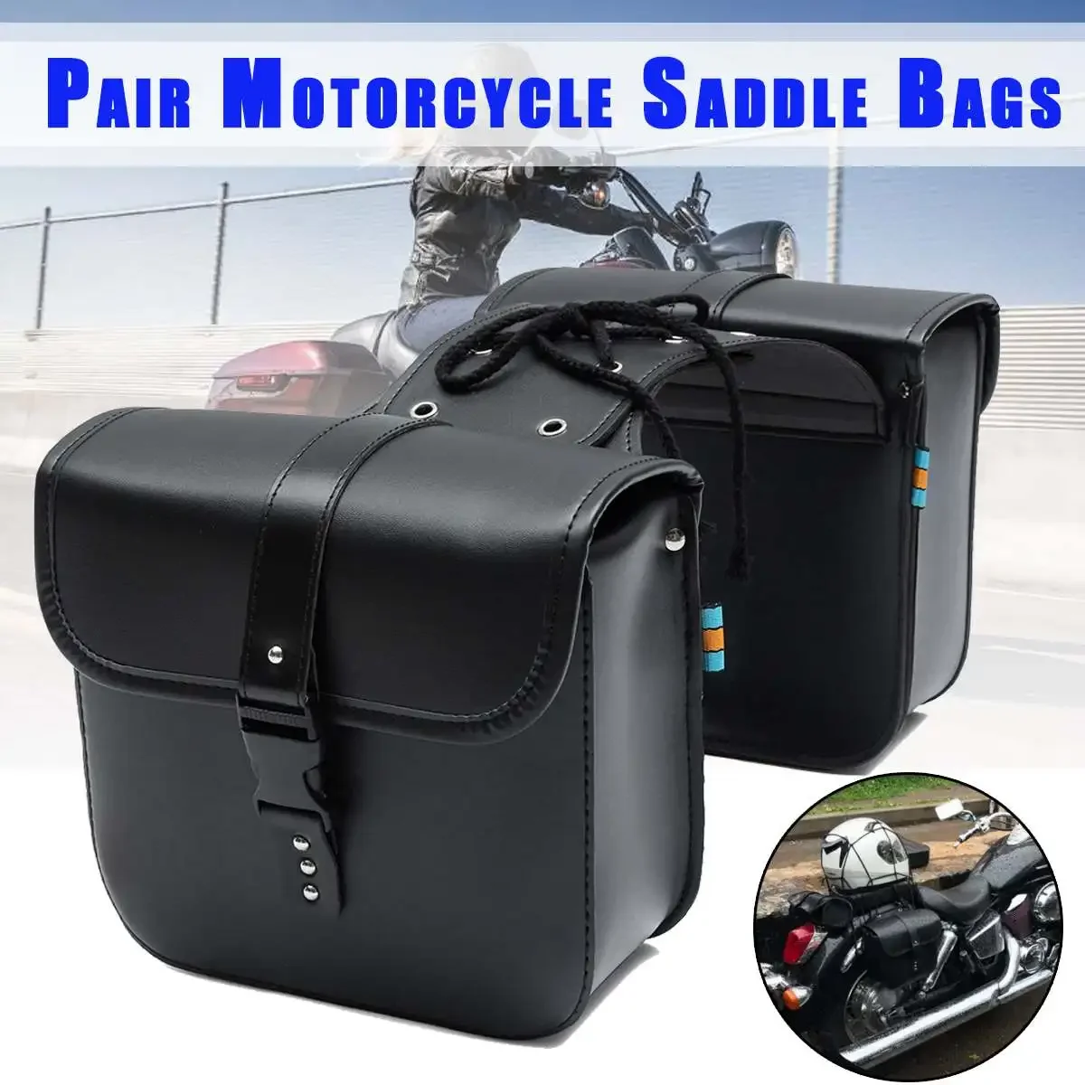 

2PCS Universal Motorcycle Saddle Bags Side Storage Luggage Bag Fork Tool Pouch Racing Race Moto Travel Bags Waterproof Saddlebag