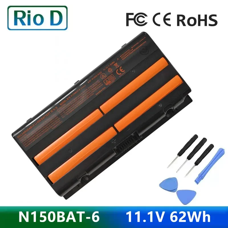 

New N150BAT-6 Laptop Battery for Clevo N170SD N150SD N155S 6-87-N150S-4292 N151SD N150BAT-6 11.1V 62Wh Notebook