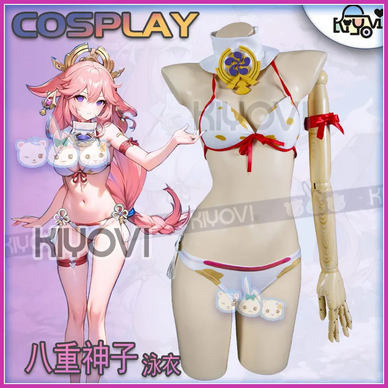 

Yae Miko Swimsuit Genshin Impact Suit New Skin Outfit Lolita Dress Sexy Uniform Cosplay Costume Halloween Women Party Suits