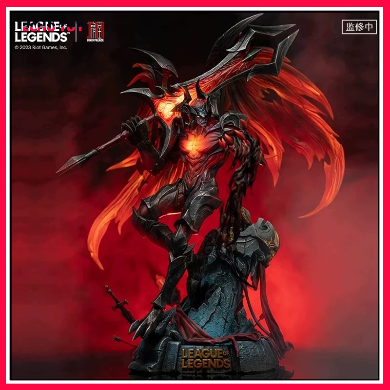 Genuine League Of Lengends Anime Figure Aatrox Action Figure The Darkin Blade Glowing Statue Arcane 2024 New S24 Christmas Gift