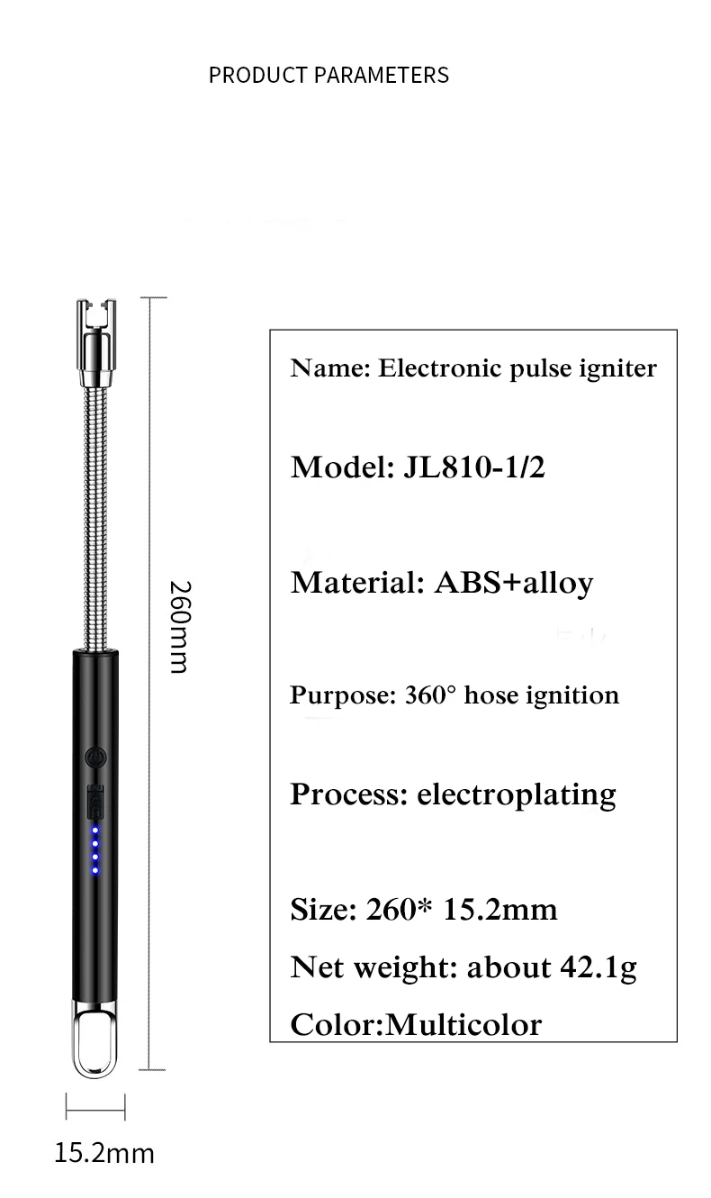 2024New Arc Pulse Flameless Windproof Ignition Gun USB Charging Candle Gas Stove 360° Hose Lighter BBQ Smoking Men Accessorie