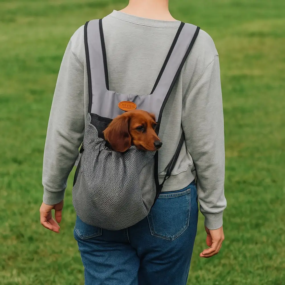 

Breathable Pet Chest Shoulder Bag Adjustable Double Shoulder Dog Walking Bag Foldable Cycling Pet Backpack Camp