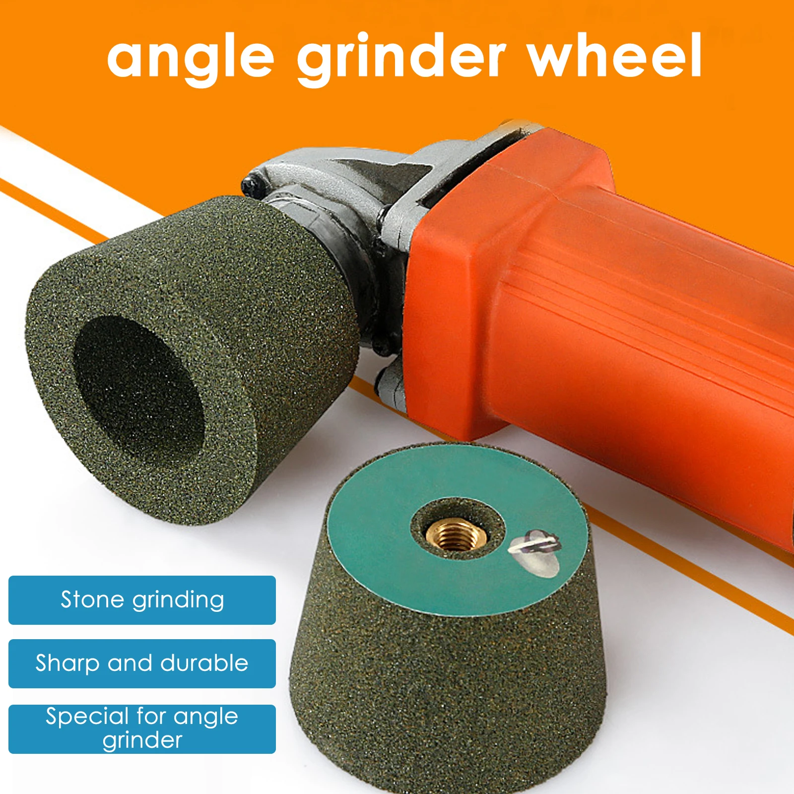 100 Type Angle Grinder Stone Grinding Head Grinding Polishing Trimming Carbide Angle Head Polishing Wheel Green Emery Cup