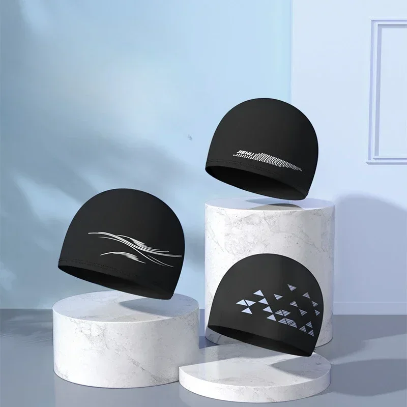 Afbeelding 3: Mannen Vrouwen Badmuts Lang Haar Waterdicht Zwemmen Zwembad Cap Gehoorbescherming Unisex Elastische Duikhoed Badmuts Wateraccessoires