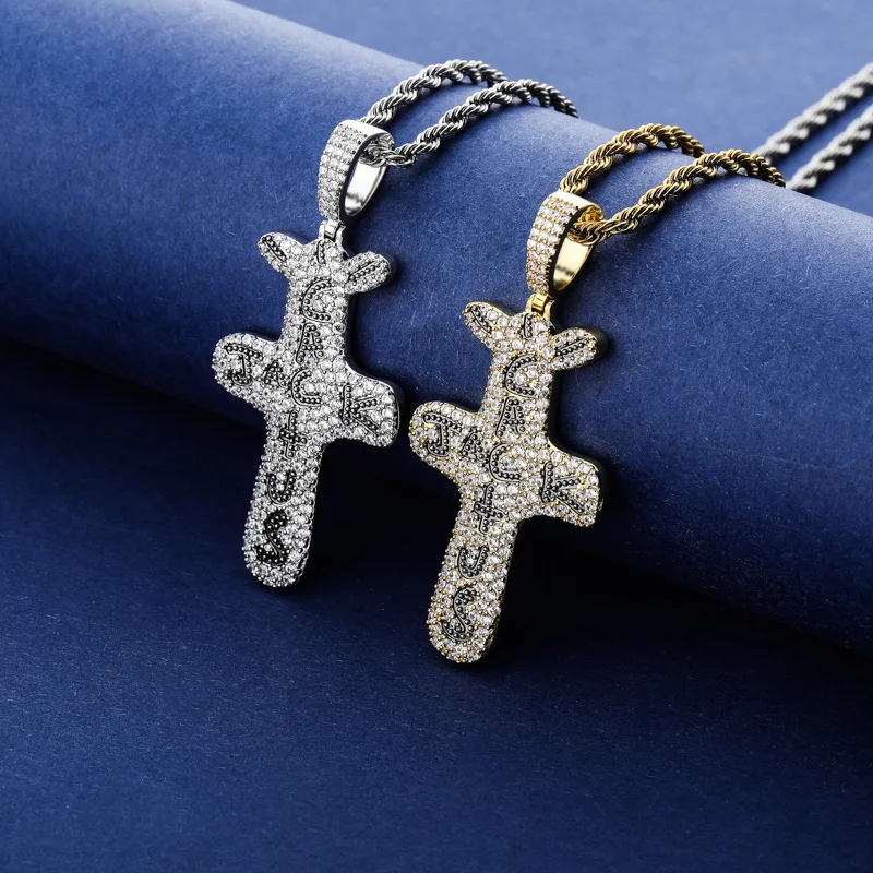 

Trendy Necklace Jewelry, European and American INS Internet Celebrity Hit, Full Zircon Hip-hop Pendant