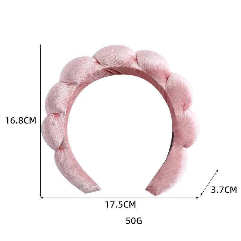 Twist Cloud Sponge Headband To Increase The Top Of The Skull Velvet Girls Makeup Remover Face Wash Headband Solid Color Face Sma