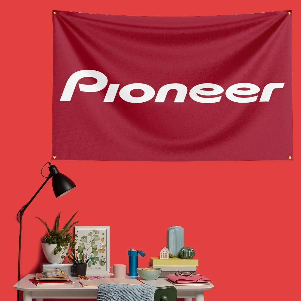 Pioneer Audio Flag   Polyester Garage Wall Decor Banner For Auto Lovers