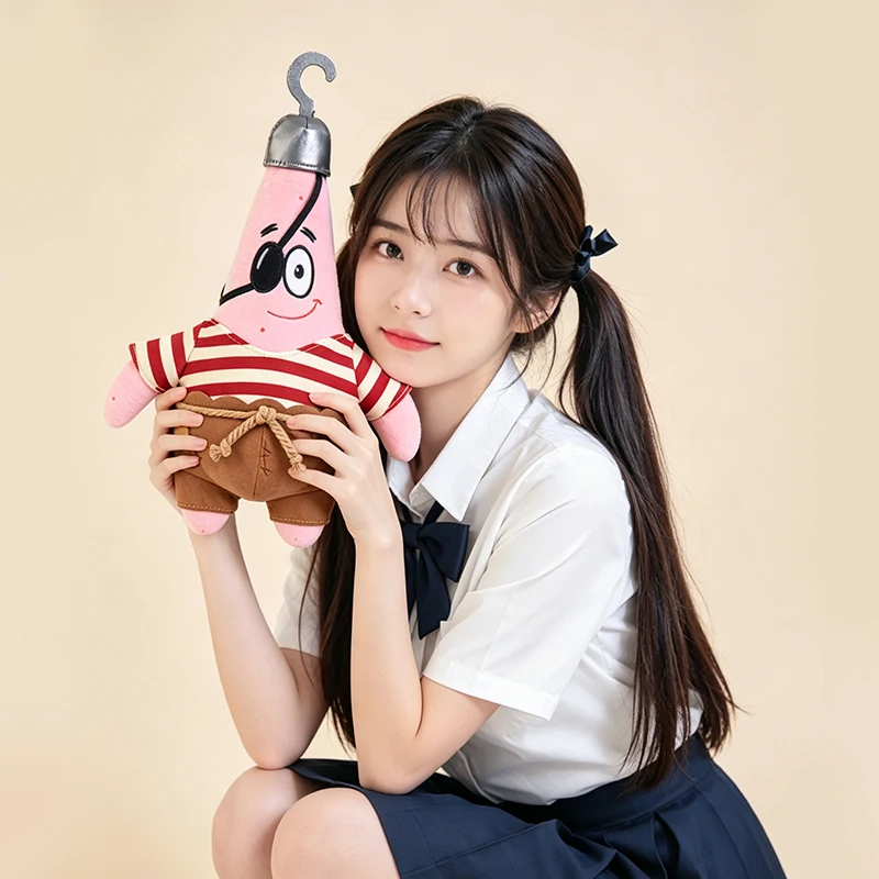 

SpongeBob Pirate Patrick Starfish Plush Toy Kawaii Cute Soft Stuffed Cartoon Doll Birthday Gift for Kids Fan Collectible