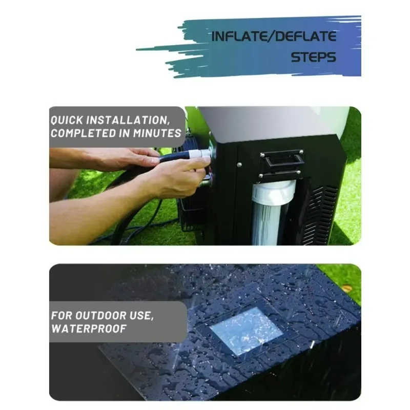 야외용 300L 0.3HP 냉각기 아이스 배스 1/3HP 워터 튜브 냉수 침수 냉각기