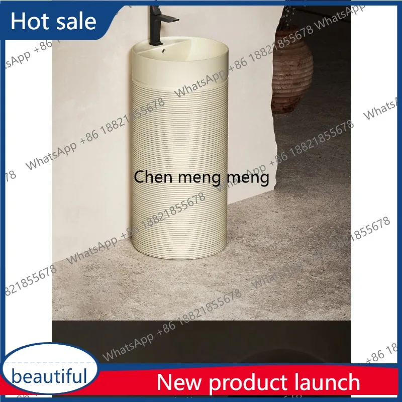 

M46 Retro column New Chinese bathroom column type wash basin Outdoor courtyard sandy wind floor