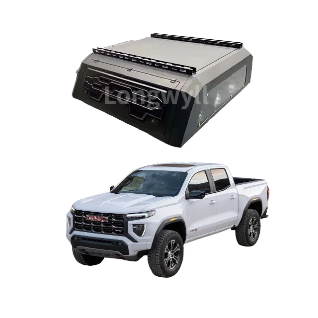 

GMC Canyon Pickup Canopy for Camping Customized Smartcap Aluminum Black Matte Truck Topper