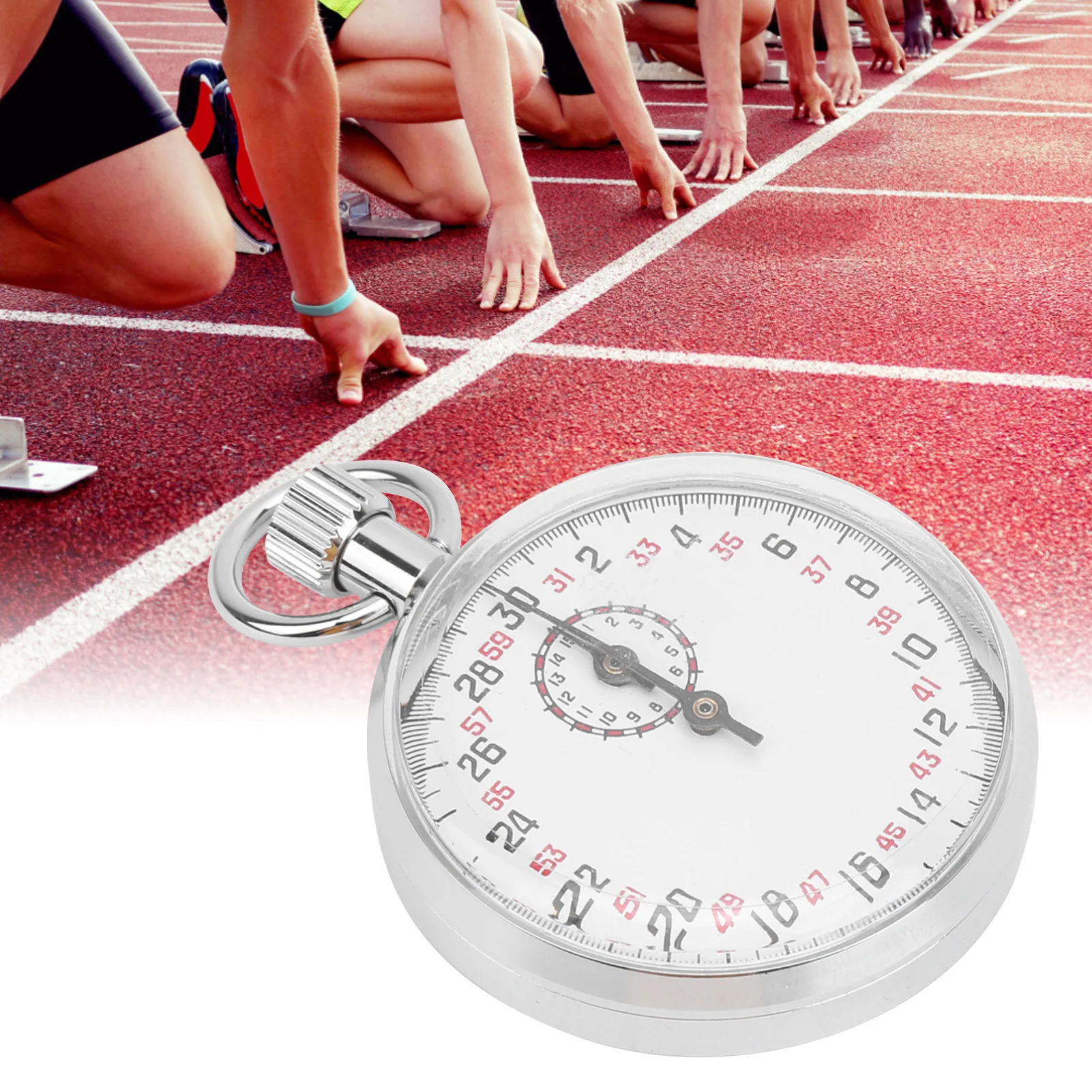 ساعة توقيت ميكانيكية كرونوغراف رياضية مستديرة، مؤقت للجري، معدات تدريس الفيزياء، مؤقت رياضي، ساعة توقيت، كرونوغراف رياضي #2
