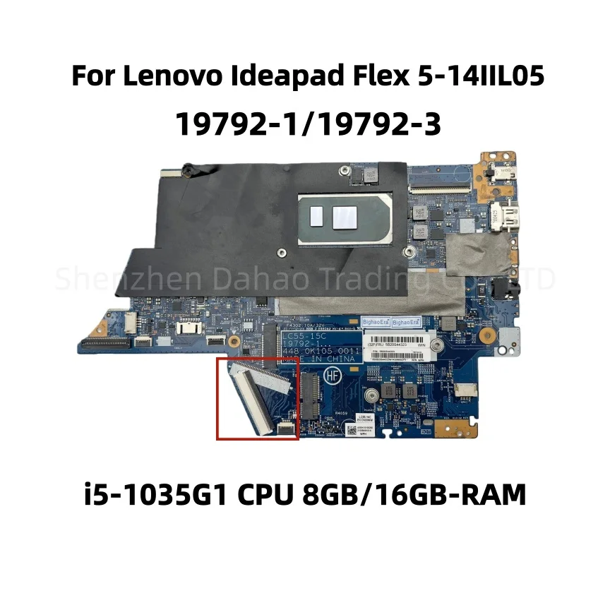19792-1 LC55-15C para Lenovo Ideapad Flex 5-14IIL05 placa base para ordenador portátil con i5-1035G1 8GB/16GB RAM UMA FRU:5B20S44318 5B20S44323