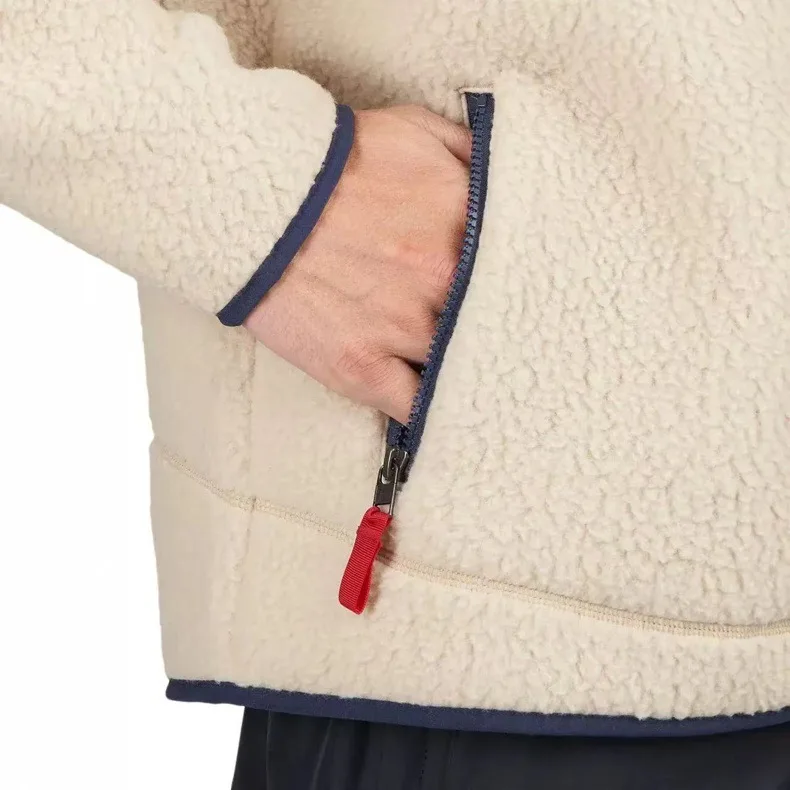 Unisex Amerikanischer Stil Bata Fleece-Jacke Stehkragen Lammfell Polyesterfaser Outdoor Sport Wandern Verdickt Herbst Winter – Detail 7