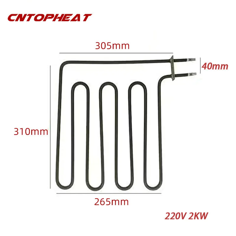 Aquecedor tubular 220V 2KW Elemento de aquecimento de forno de ar quente de aço inoxidável para sauna/fogão/forno