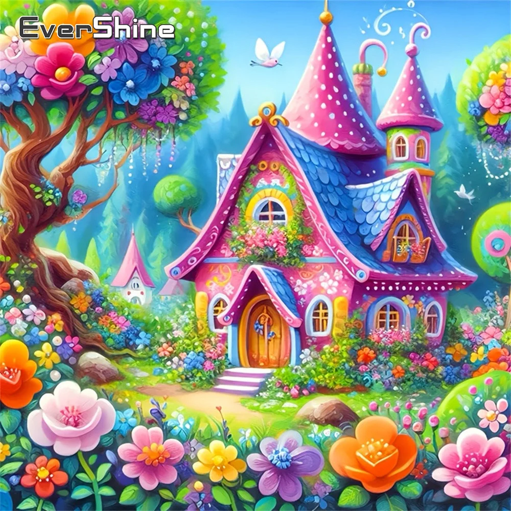 

Алмазная мозаика Evershine: Картина «Дом и сад» со стразами, вышивка, DIY декор для дома
