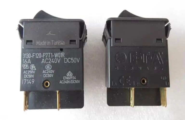 3130-F120-P7T1-W01R imported German ETA power boat type switch 4-pin 2-position rocker switch 16A