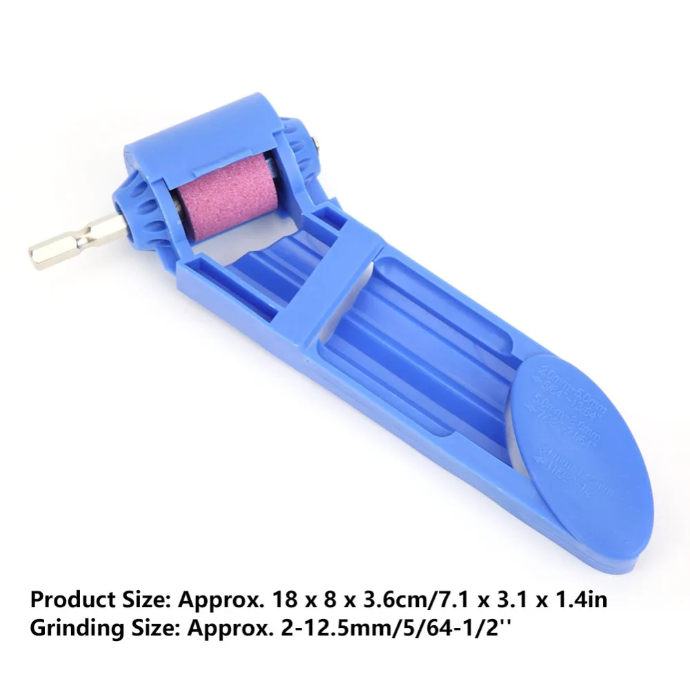2pcs Diamond Grinding Wheel Portable Drill Bit Sharpener Blue /OrangeColor Hand Tool Electric Grinding Machine