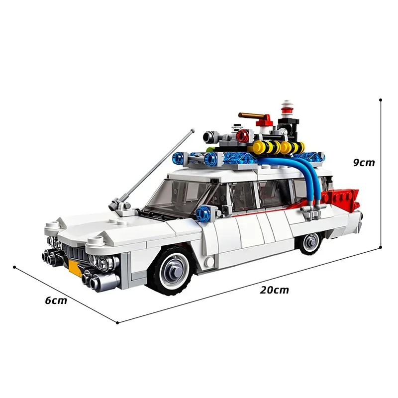 Technical Cars City Ghostbusters Ecto-1 Model Building Blocks Creators MOC Movie Vehicle Bricks DIY Education Toys For Children