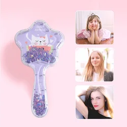 Weet Cartoon Hair Brush for Kids Girl Lovely Unircorn Panda Mermaid Air Cushion Massage Comb Sequins Quicksand Anti-knot Combs