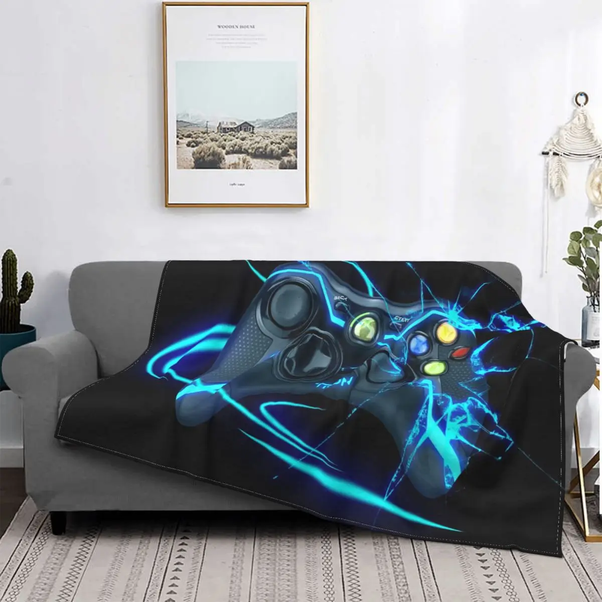 

3D Print Gamepad Blanket Sofa Cover Velvet Summer Video Games Gift Kid Portable Ultra-Soft Throw Blanket for Bed Car Bedspreads