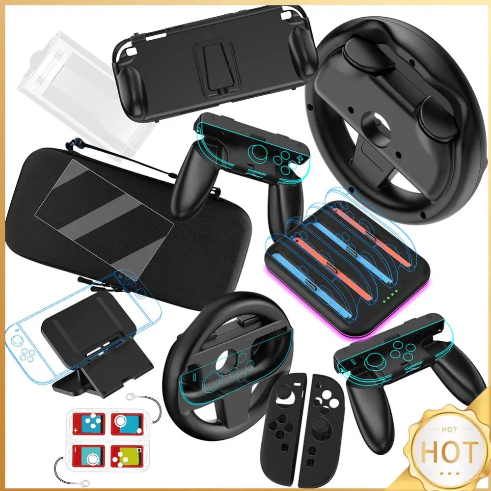 

15 In 1 Gift Kit with Carrying Case Travel Game Carry Case Suit Game Accessories Pack Kit for Outdoor Travel Home Office