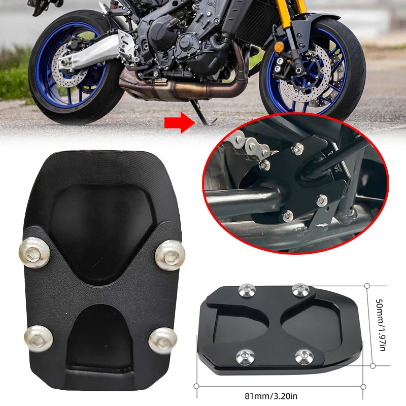 

Motorcycle Side Stand Pad Plate Kickstand Enlarger Support Extension Fit For YAMAHA MT-09 MT09 SP XSR900 Tracer 9 GT 2021-2024