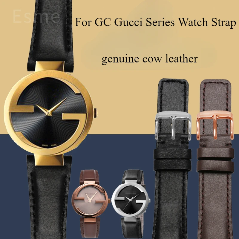 High Quality Genuine Cow Leather Watchbands for GC Gucci YA1332 YA1333 YA1335 Sweatproof Watch Accessories 16x10 20x12 22x14mm