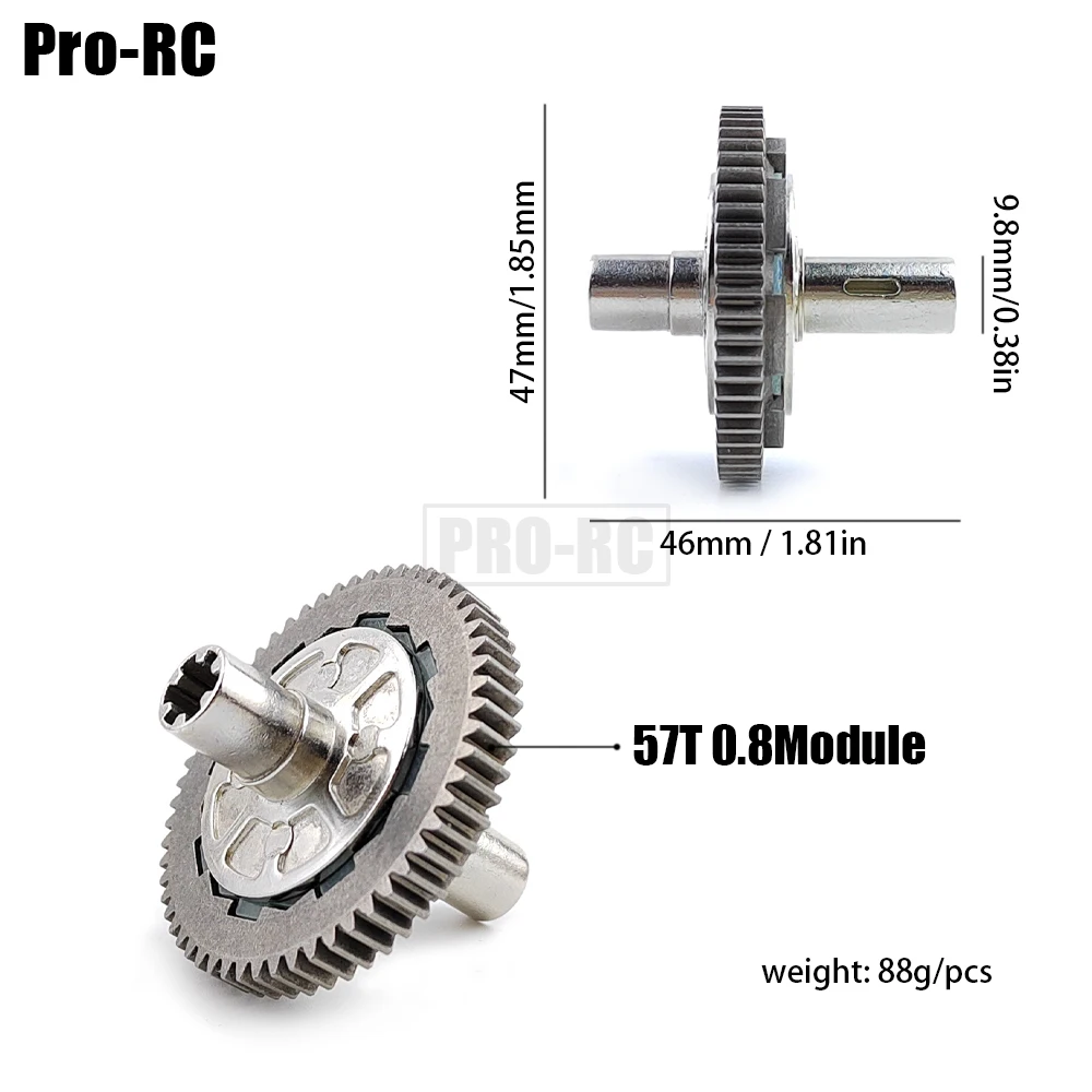 ARA310949 HD 57T pantofel sprzęgło przekładnia zębata zestaw 0.8Mod dla Arrma 1/10 BIG rockowa kabina 3S BLX 4WD część do zdalnego sterowania