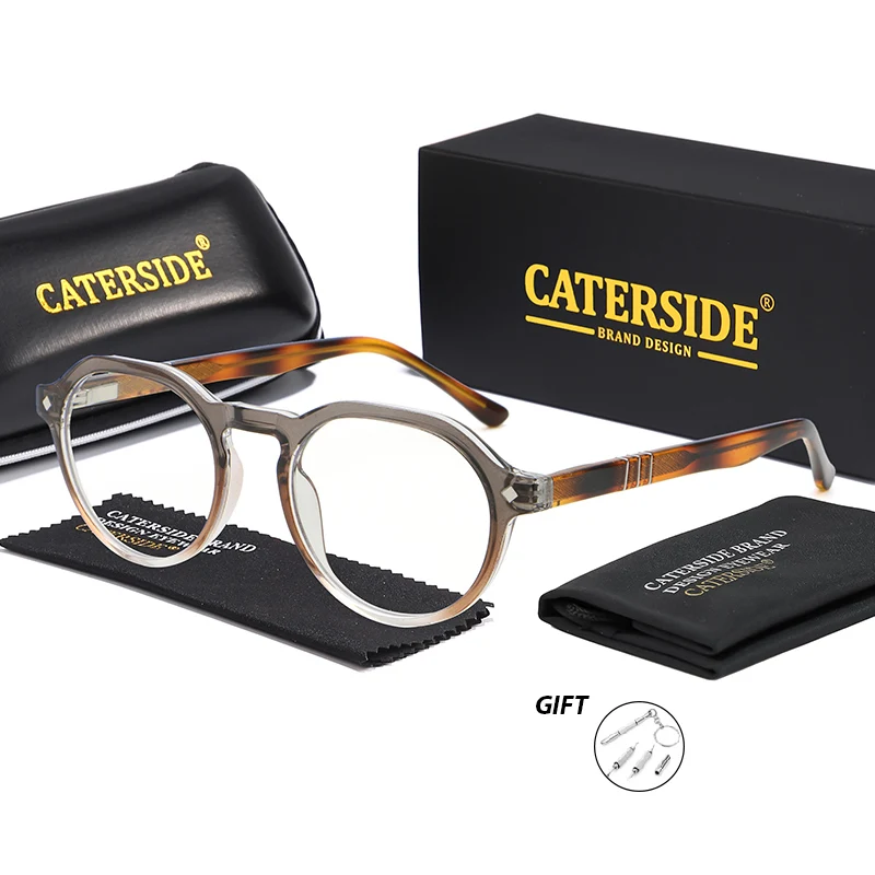 CATERSIDE Neue Mode Rezept Brillen Runde einfache Design Brillengestelle Anti Bluelight Computer Brilleoptical
