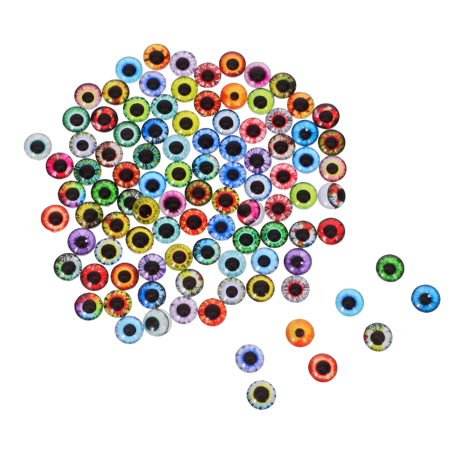 

100Pcs Glass Dragon Eye Cabochons Flat Bottom Beads Realistic Animal Eyes Jewelry Making DIY Crafts Halloween Decor