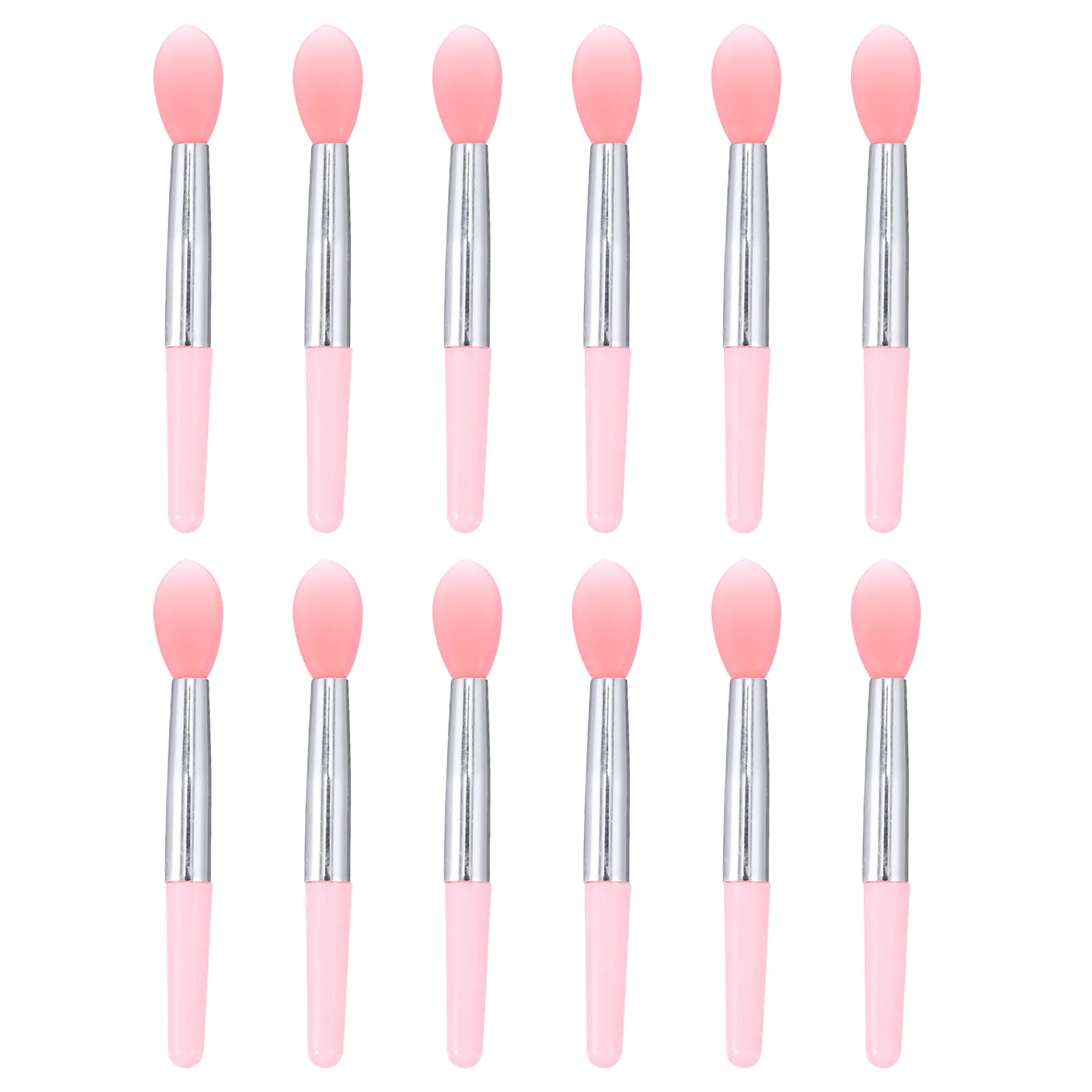 12Pcs Silicone Lip Brush Set Lipstick Gloss Applicators for Precise Lip Lines Portable Travel Makeup Tool