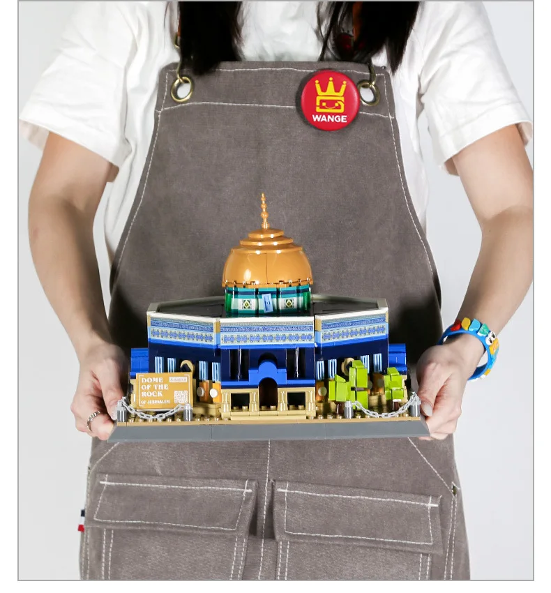 돔 록 모스크 빌딩 블록 세계 도시 건축 모델 세계적으로 유명한 건축물 조립 장난감 소년 성인 선물 983PCS