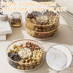 Household Tea Table Fruit Tray Rotatable Stackable Fruit Dispensing Box Dry Fruit Tray Fruit Dish Candys Container Storage