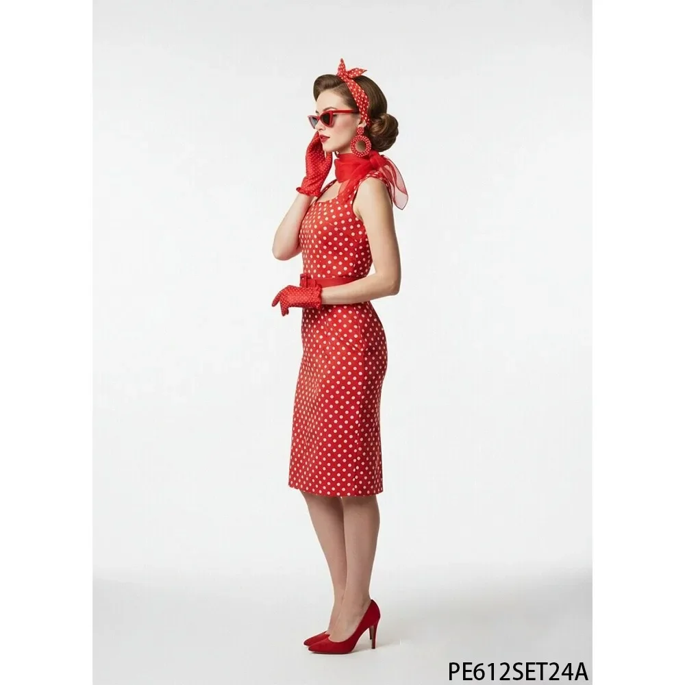 5 Sets 1950s Retro Pin Up Costume Accessories Set, Polka Dot Scarf Sunglasses Gloves for Women