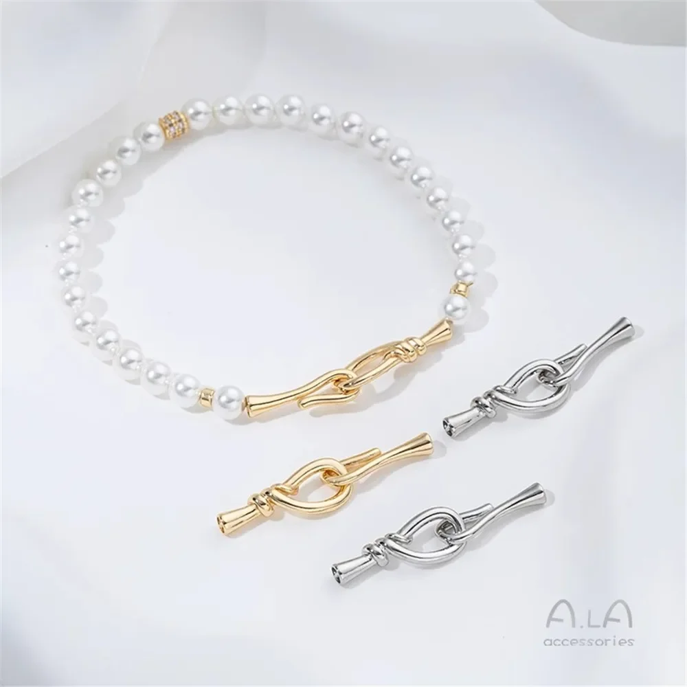 14K Gold-Plating Fish Hook Pearl Buckle DIY Handmade String Bracelet Necklace Buckle Connecting Ending Buckle Jewelry Buckle