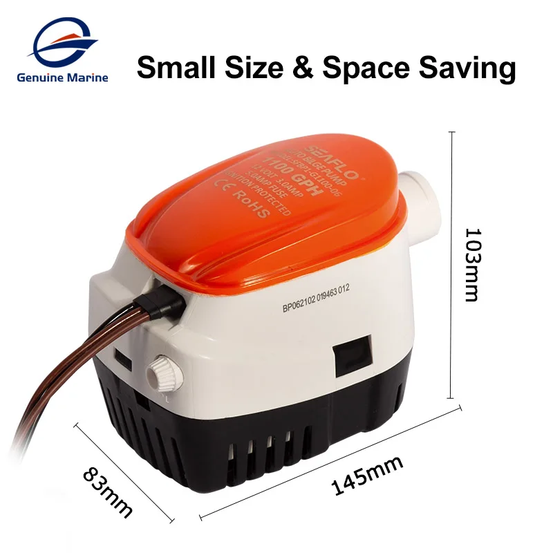 Seaflo 1100GPH Automatic Boat Bilge Pump 12V DC Auto Submersible Electric Water Pump Small Water Exhaust Pump With Float Switch
