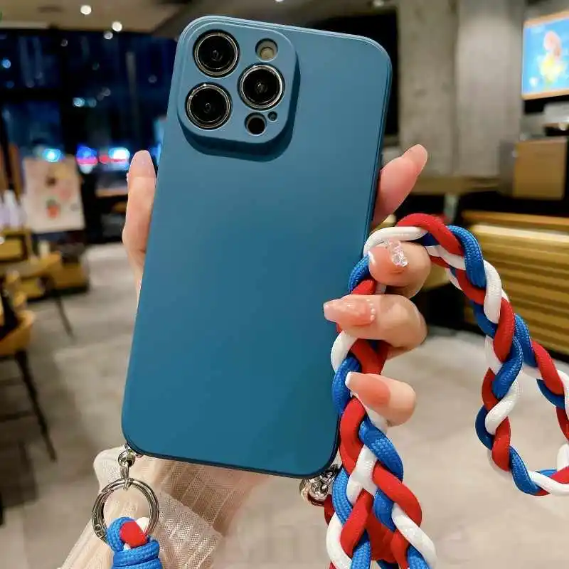 Case for Samsung Galaxy S26 Ultra S25 S24 S23 Plus S22 S20 S21 FE A57 A17 Crossbody Lanyard Necklace Silicone Braid Strap Cover