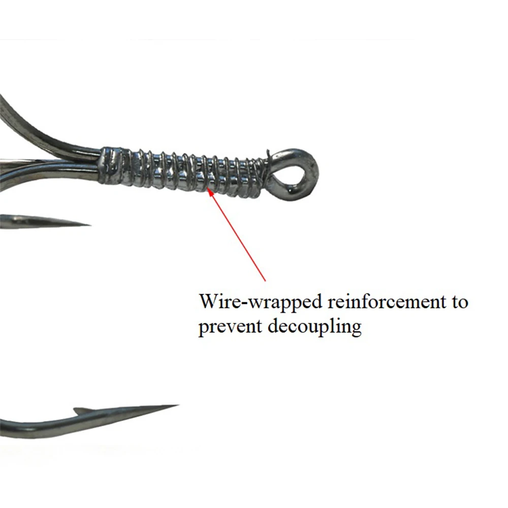 5pcs Carbon Steel Sharp Treble Hooks For Lure 1/2/3# Barbed Fishing Hook Three Hooks Fishhook Bass Peche Carp Fish Tackle