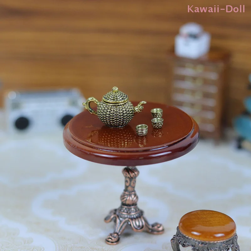 1 pz simulazione in miniatura mini mobili retrò tavolo quadrato decorazioni giocattolo per famiglie accessori per casa delle bambole