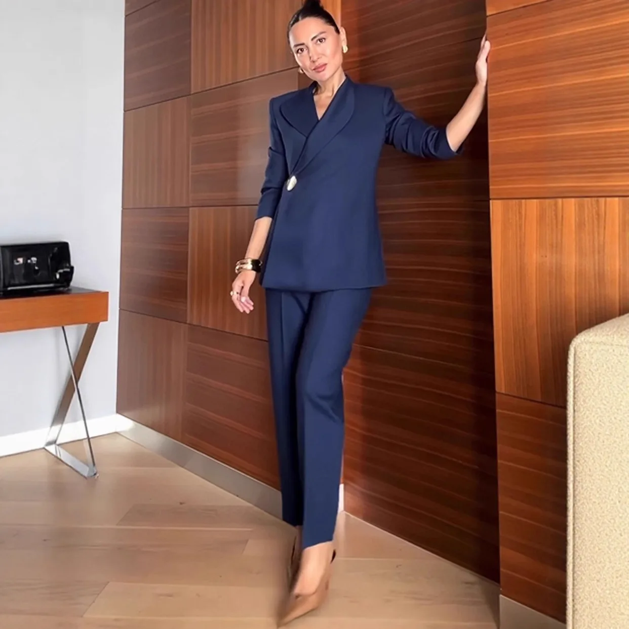 

Suit Jacket Pants Women 2 Piece Sets Business Wear Ensemble Spring 2026 Blazer Coat Straight Trousers Outfits Office Lady