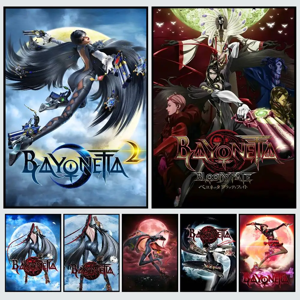 

Game B-BayonettaS 3 Poster HD posters for home living room bar office decoration sticky, waterproof