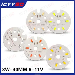 10PCS 9-11V 3W 40MM SMD 5730 LED PCB White Warm Red Green Blue Violet Golden Light Light Source Panel LED Bulb Replacement Panel